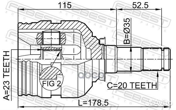 ШРУС внутренний левый toyota carina E AT190/ST1