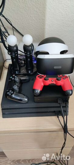 Ps4 pro + учетки с играми+ psvr + PS Plus