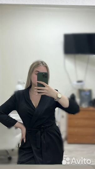 Платье на запах офисное деловое