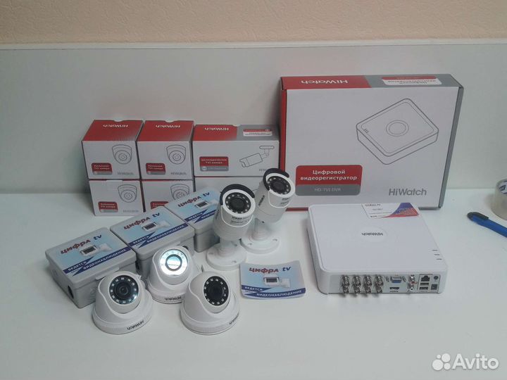 Комплект видеонаблюдения 2mp hiwatch 5 камер