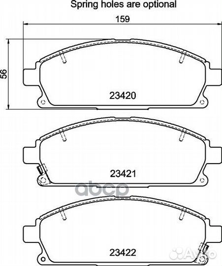Колодки тормозные дисковые перед NP2009 NIS