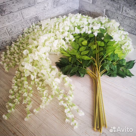 Ветка глицинии искусственные цветы