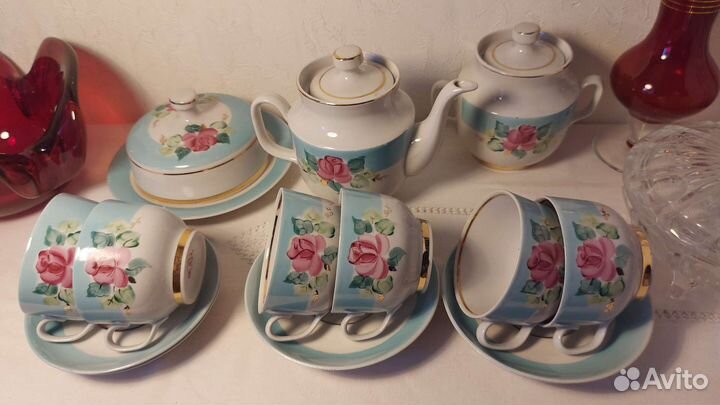 Сервиз чайный Довбыш и хрустальная конфетница