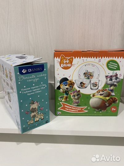 Новый набор детской посуды daniks и 44 котенка