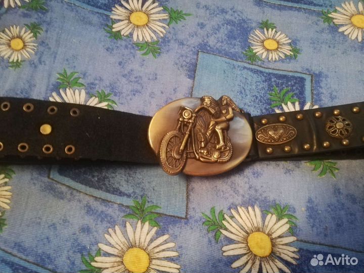 Мужской кожаный ремень ручной работы