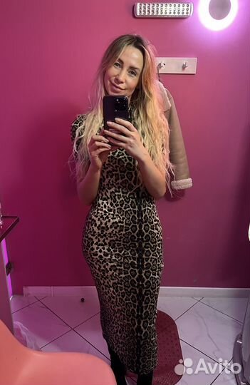 Платье леопардовое