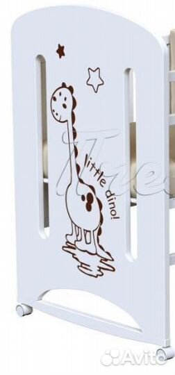 Детская кроватка Dino колесо - качалка