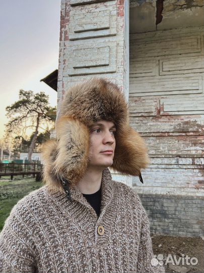 Шапка-ушанка из меха лисы
