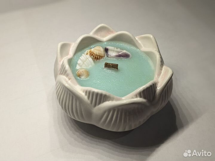 Аромасвечи ручной работы в гипсовых подсвечниках