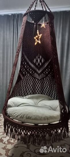 Подвесное кресло шатер, макраме