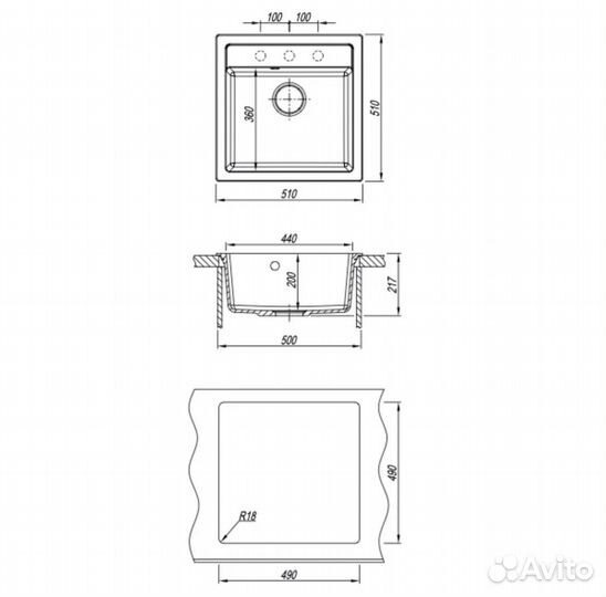Мойка кухонная Florentina Липси 510 бежевая
