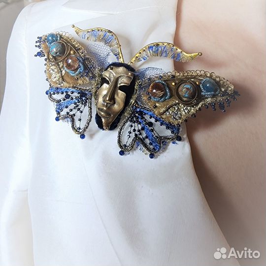 Броши Жук и Мотылек ручной работы