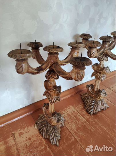 Подсвечники деревянные