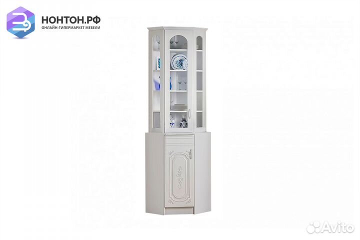 Буфет Лиза-2 угловой белый глянец