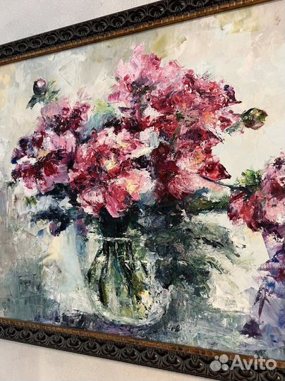 Картина маслом «Пионы»