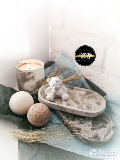 Бетонные кашпо, подсвечники, подносы. Ручная работ