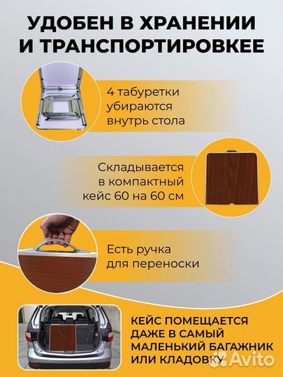 Стол для кемпинга со стульями