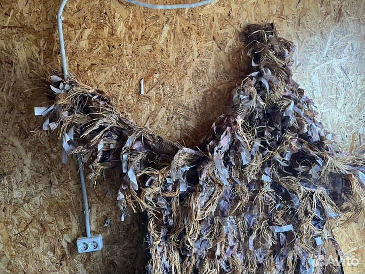 Пончо для охоты с натуральным мочалом