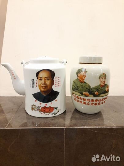 Заварочный чайник и чайница,фарфор, 16см