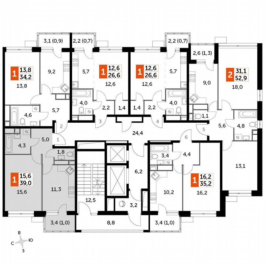 1-к. квартира, 39 м², 19/19 эт.