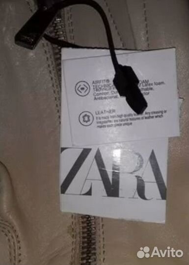 Казаки zara натуральная кожа, р 37