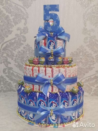 Торт из соков и сладостей для детского сада