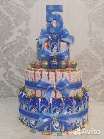 Торт из соков и сладостей для детского сада