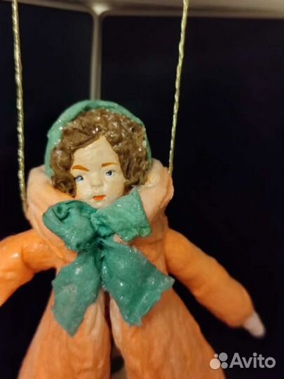 Елочная игрушка из ваты ручной работы