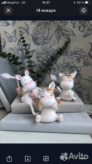 Игрушка из шерсти Влюбленный муми