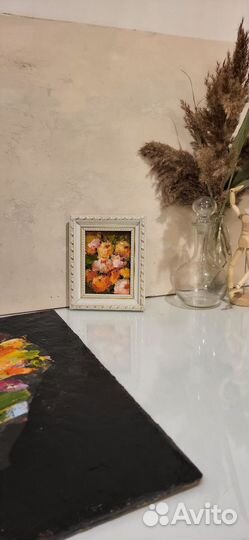 Пионы буйство. Цветы. Картина маслом на картоне