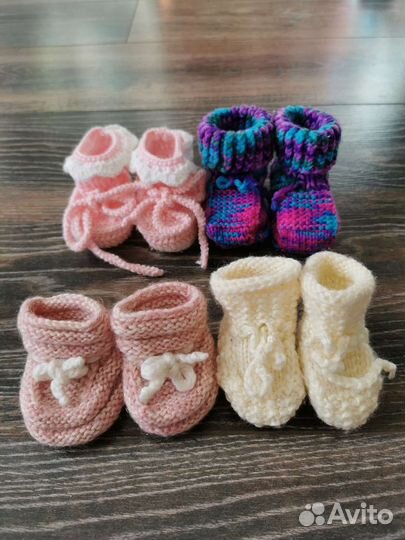 Пинетки для девочки вязаные