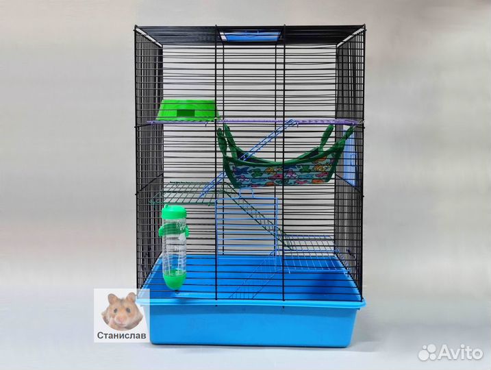 Клетка с для крыс, дегу. С набором. 4 этажа. 58 см