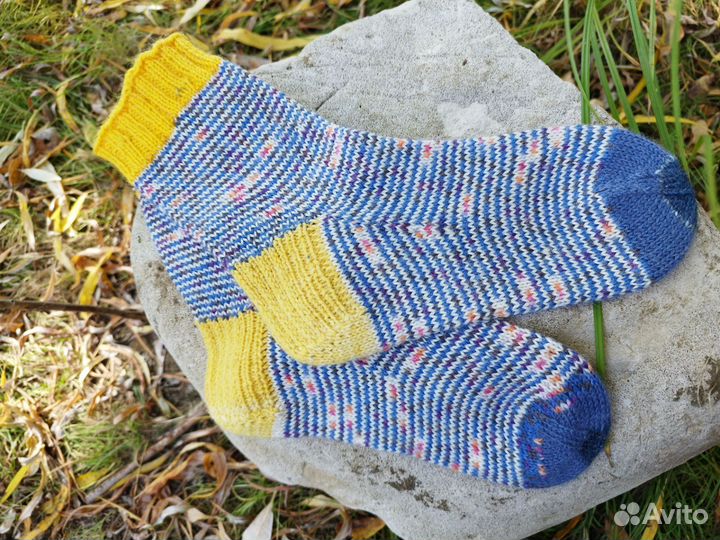 Вязаные мериносовые, шерстяные носки