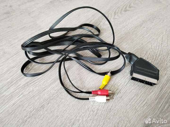 Кабель scart - RCAx3 1,2 м с переключателем