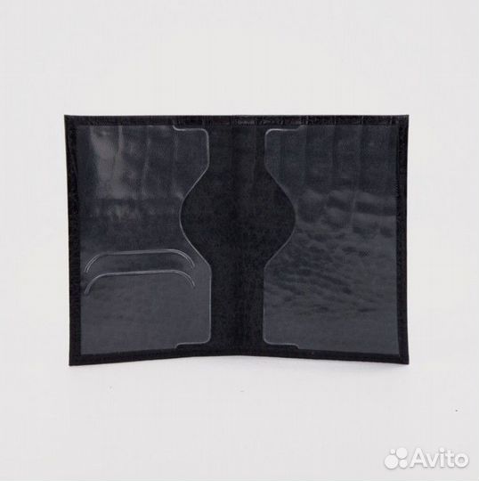 Обложка для паспорта кожа чёрный Россия
