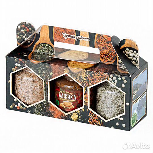 Набор подарочный соль морская И аджика 3*150 гр