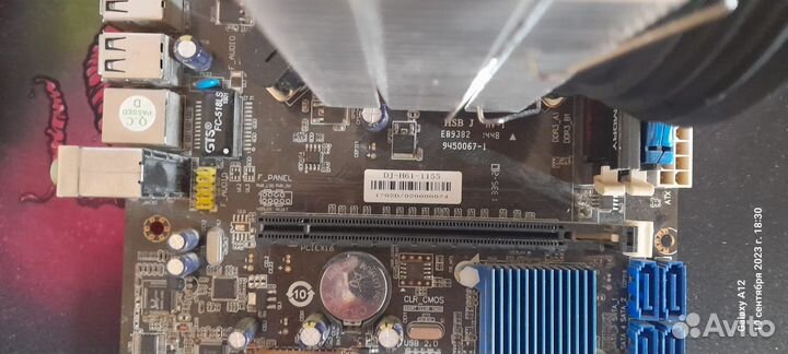 Материнская плата 1155 h61 с процессором и памятью