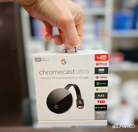 Тв-приставка Google Chromecast Ultra, черный