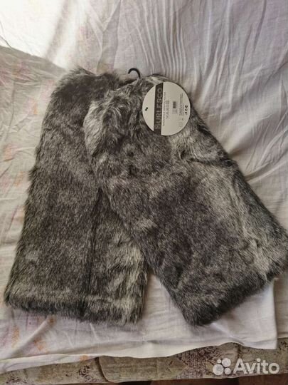 Гетры меховые чёрные, серые