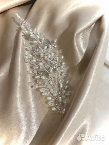 Свадебное украшение для волос веточка шпилька