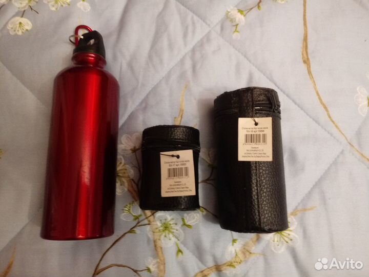 Стаканчики из нержавеющей стали в кожаном чехле