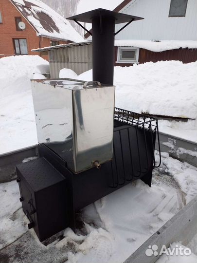 Печь для бани с баком