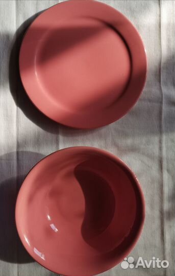 Набор тарелок и масленка новое керамика