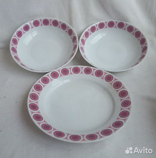 Чешский фарфор обеденный сервиз эффектный рисунок