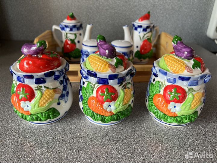 Новый набор для специй керамика на подставке