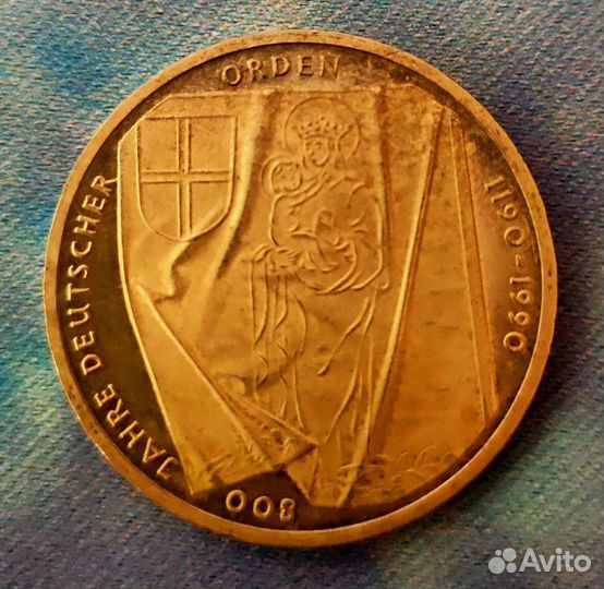 10 марок Германия 1990, серебро