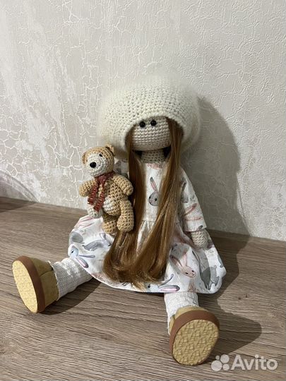 Тильда. Вязаная интерьерная кукла ручной работы