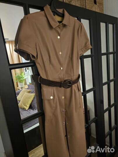 Платье экокожа 44