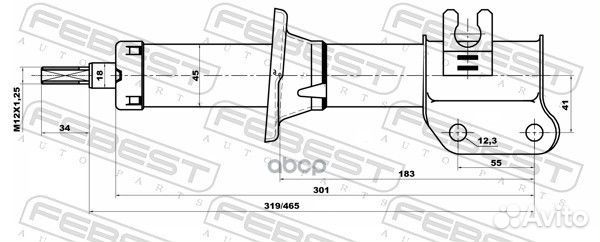 Амортизатор перед прав 10667899FR Febest
