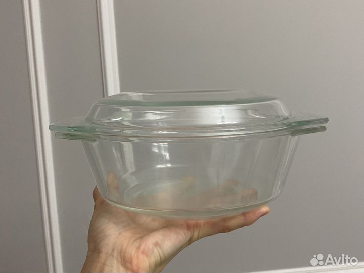 Прозрачное блюдо для запекания, диаметр 22 см